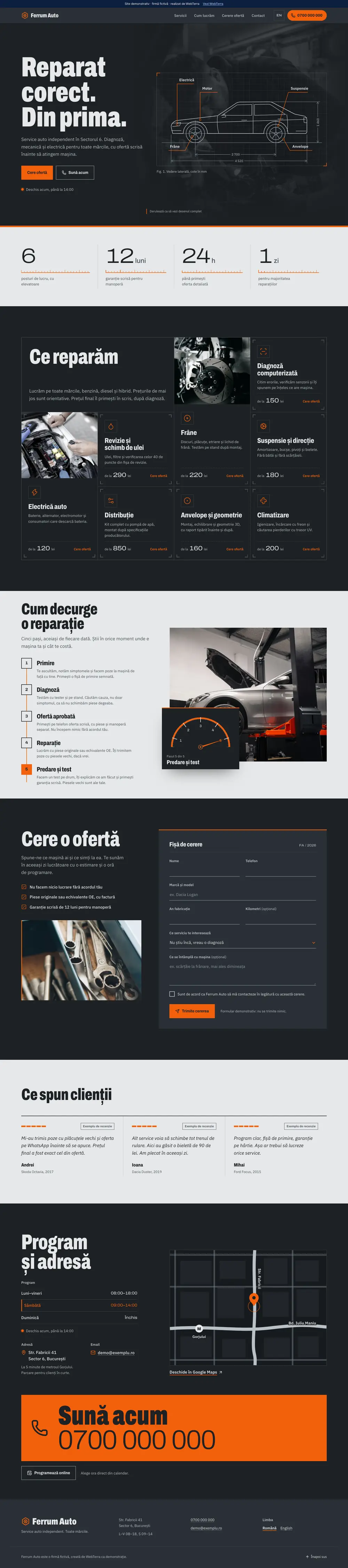 Ferrum Auto: pagina întreagă, pe calculator